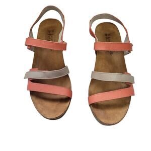 Naot Canaan Platform Wedge Orange & Tan Sandals Size 40(9) 32326-2869